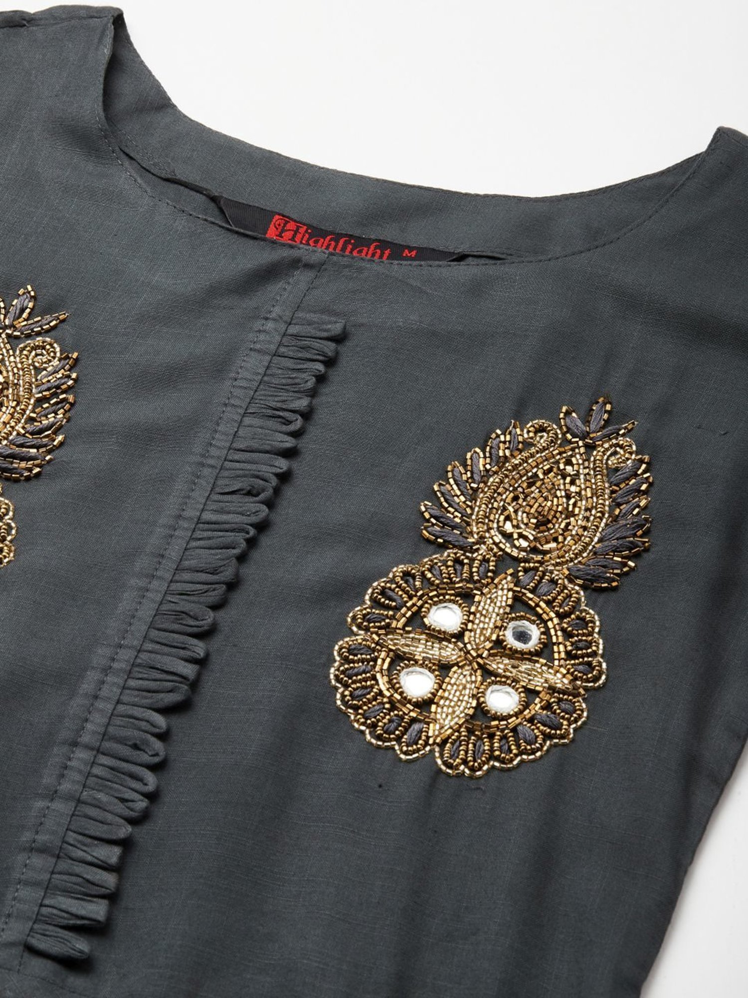 HIGHLIGHT FASHION EXPORT Grey Embellished Maxi Dress