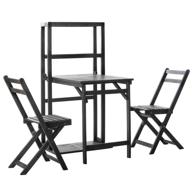 3pc Steel Bistro Set Gray - Nuu Garden