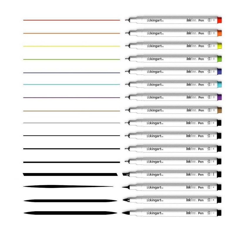 Kingart 16ct Inkline Fine Line Pen Set