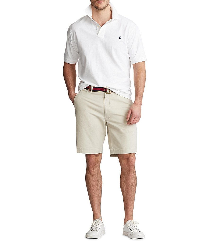 Roundtree & Yorke Big and Tall Performance 9#double; and 11#double; Inseam Flat Front Herringbone Print Shorts