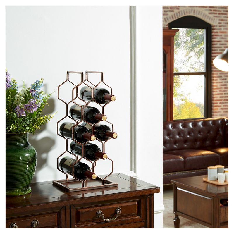 Danya B 8 Bottle Electroplated Wine Rack Copper