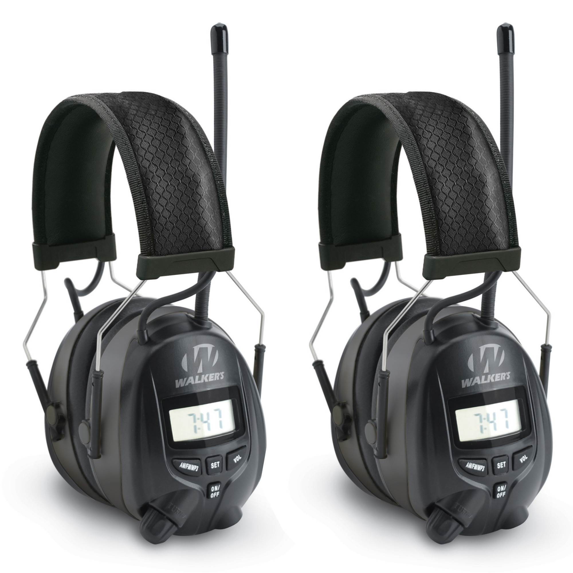 Walkers Hearing Protection Over Ear AM/FM Radio Earmuffs, 2 Pack | GWP-RDOM