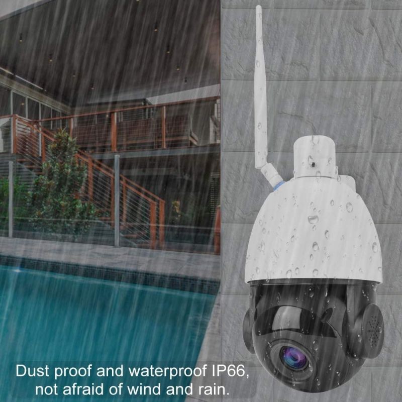 banapo IP66 Waterproof Metal + Plastic Night Vision 4.5Inch White WiFi PTZ Camera, Security Camera, for Home Hotel(European regulations)