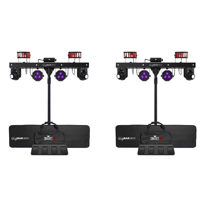 CHAUVET DJ Gig Bar Move 5-in-1 LED Lighting System with 2 Moving Heads,