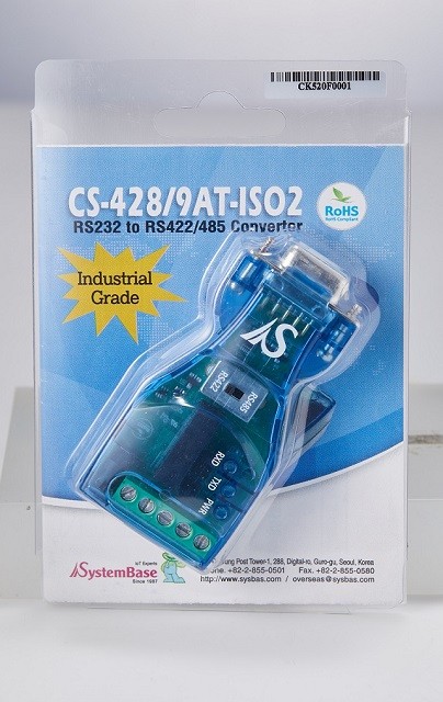 SystemBase - Industrial Grade Port-Powered RS232 to RS422/RS485 Isolated Serial Converter (CS-428/9AT ISO2)