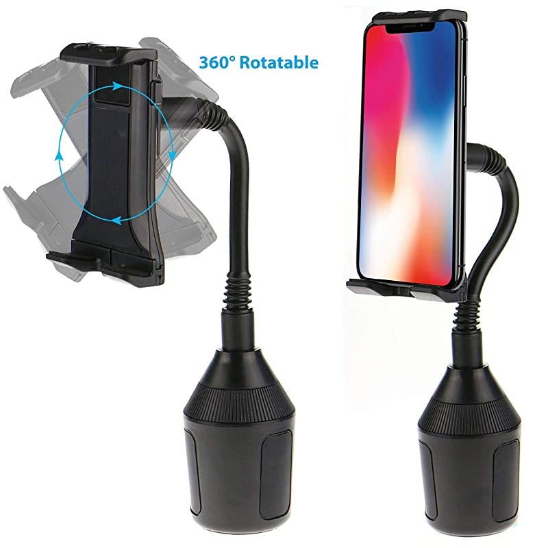 Holder for Car iPad Truck Mount Gooseneck Cup Holder Stand Phone Holder Compatible with iPhone 12 11 Pro11XS MaxXRX87SE Samsung Galaxy S20S10S9S8S7