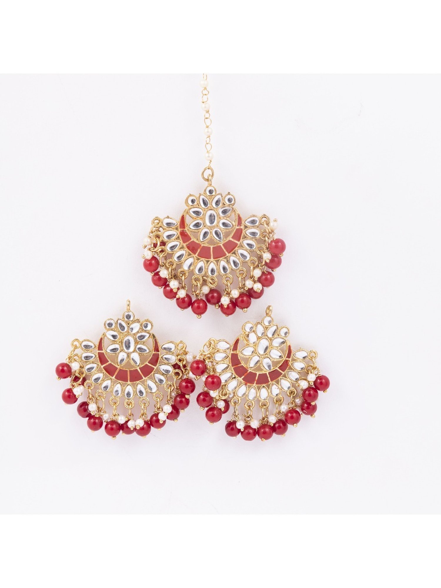 Jewelz Stylish Earring & Maang Tikka for womens & Girls