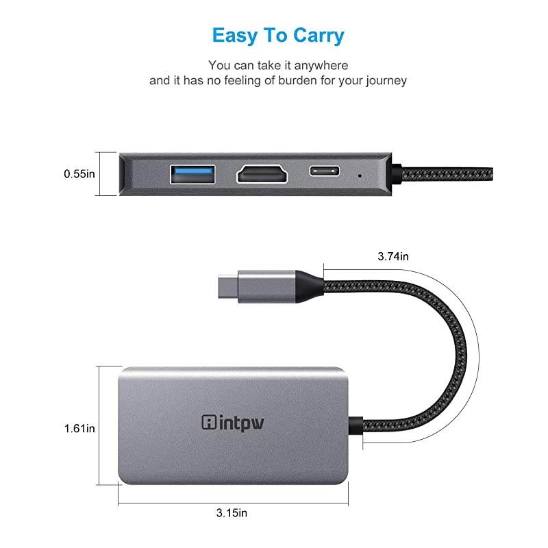 USB C to VGA Adapter USBC to HDMI 4K Multiport Adapter for MacBook ProMacBook Airipad ProDell XPSNintendo Switch with Thunderbolt 3 Port