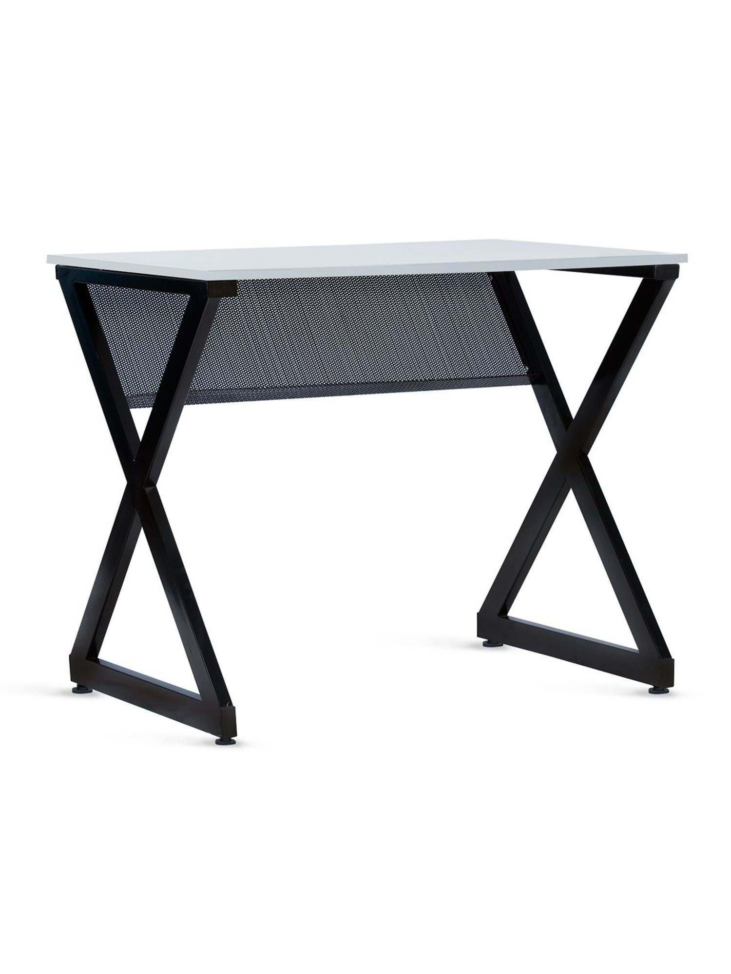 Delite Kom XOXO Frosty White & Black Engineered Wood Study Table