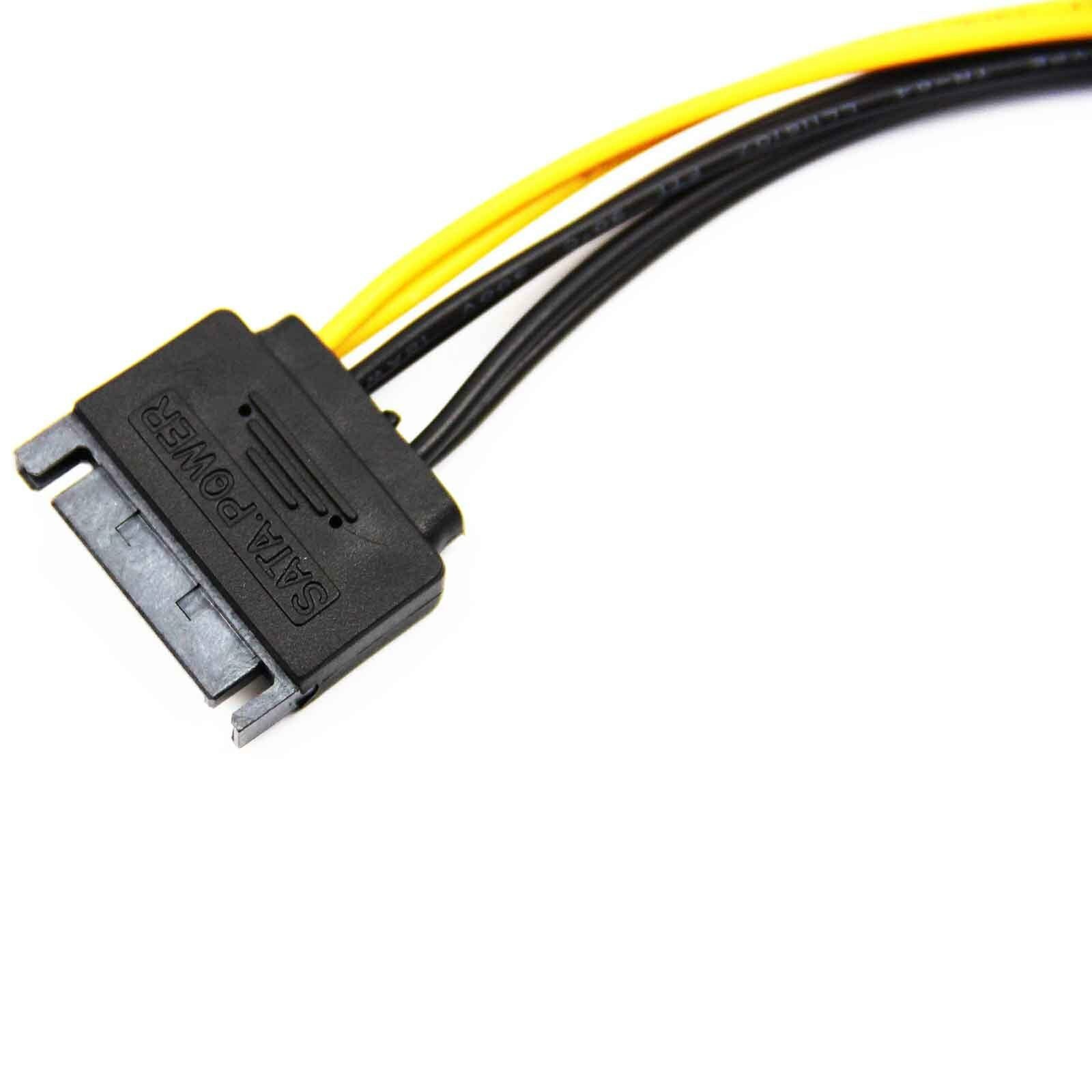 15pin SATA Power to 6pin PCIe PCI-e PCI Express Adapter Cable for Video Card