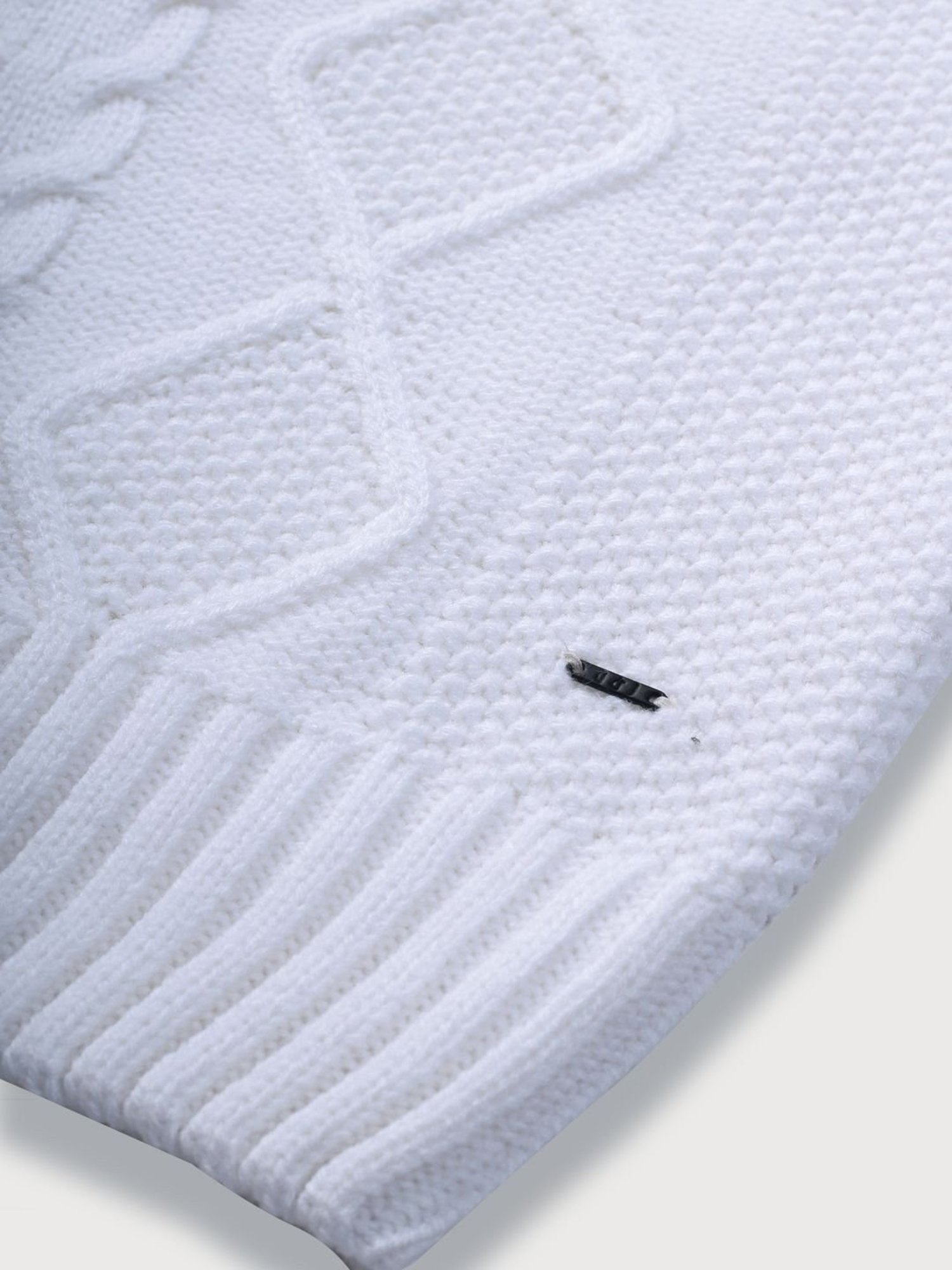 Gini & Jony Kids White & Black Cotton Color Block Full Sleeves Sweater