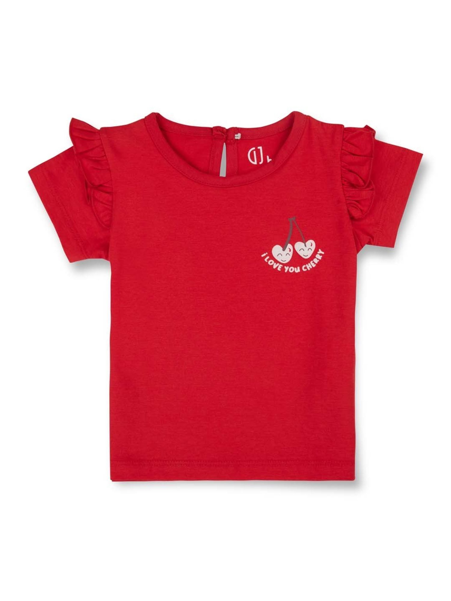 GJ baby Kids Red Cotton Printed Top