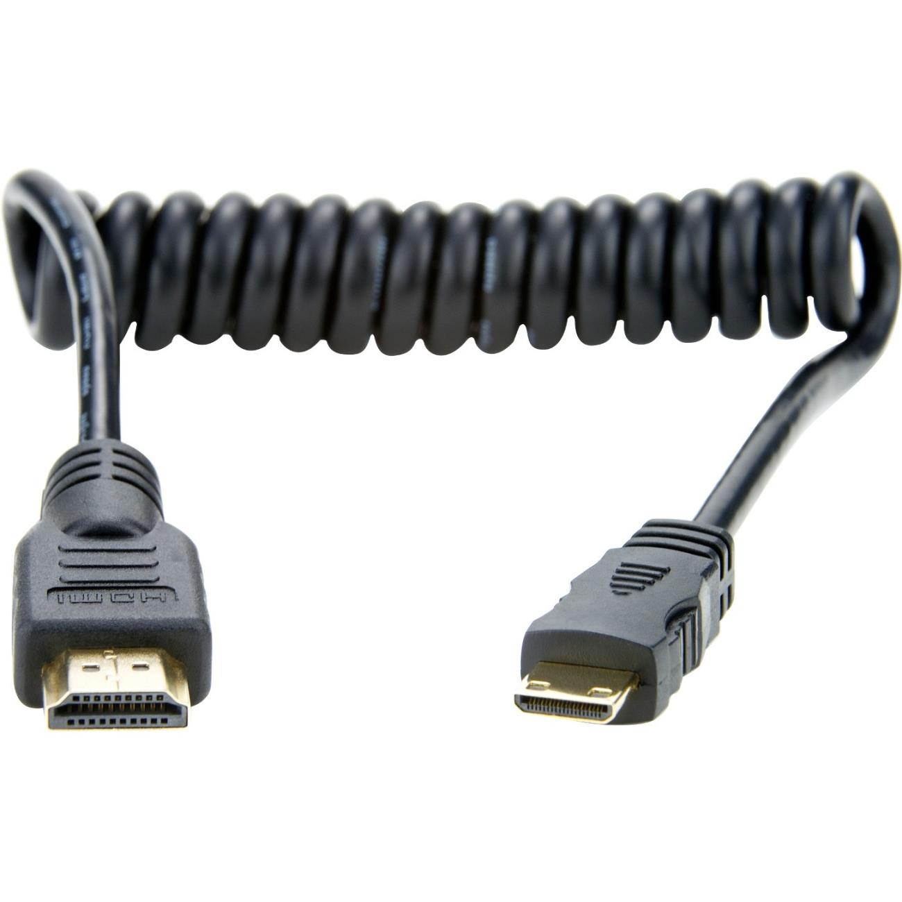 Atomos 11.81"/30cm Coiled Mini HDMI to Full HDMI Cable for Ninja Star Recorder