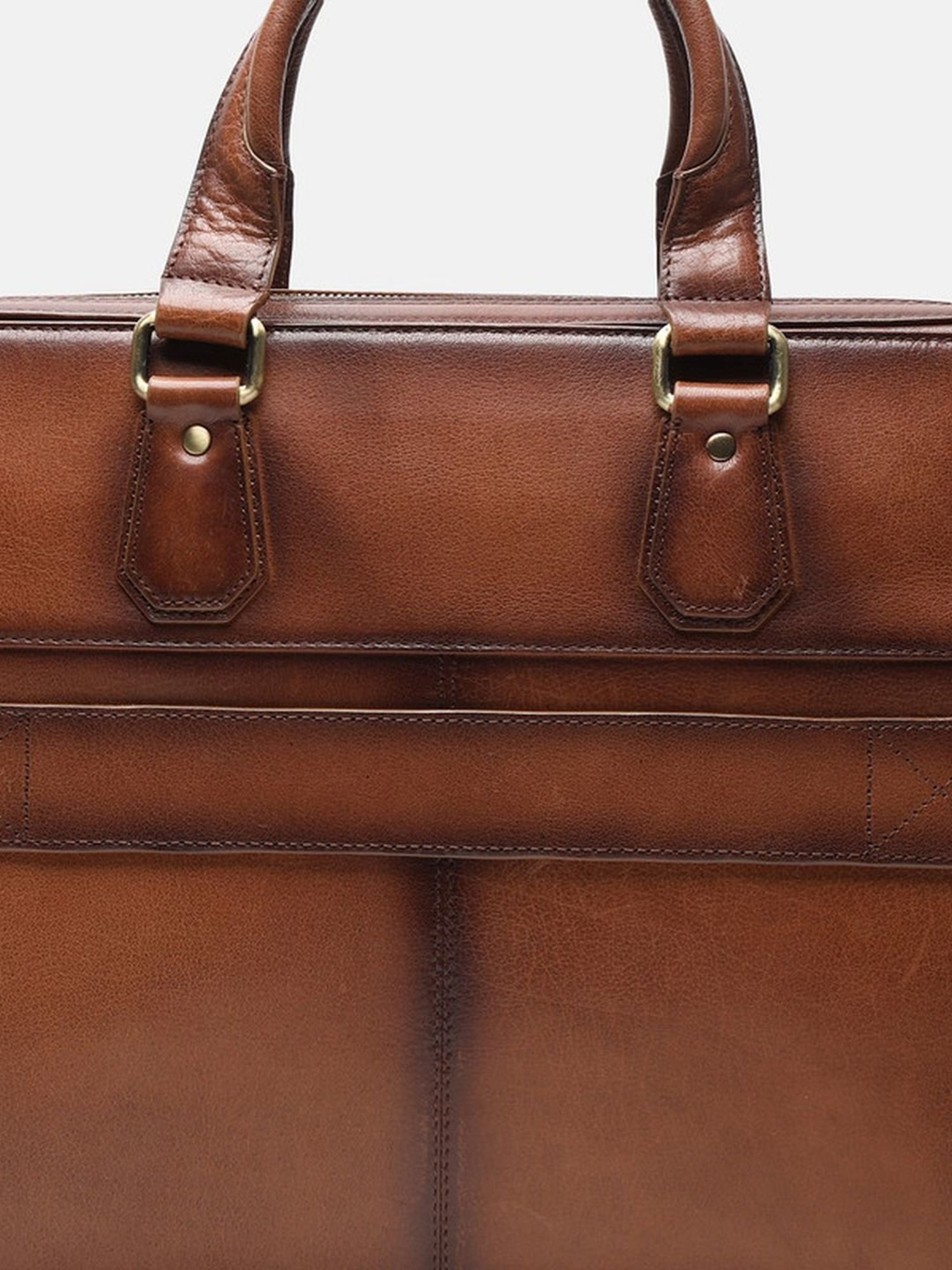 BAGATT Solofra Brown Leather Solid Laptop Messenger Bag