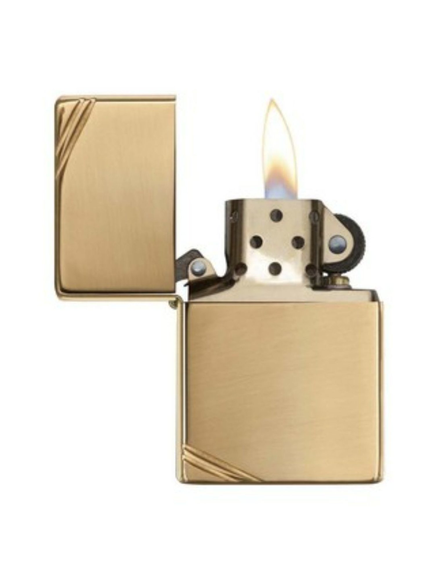 Zippo Silver Vintage with Slashes Brass Windproof Pocket Lighter