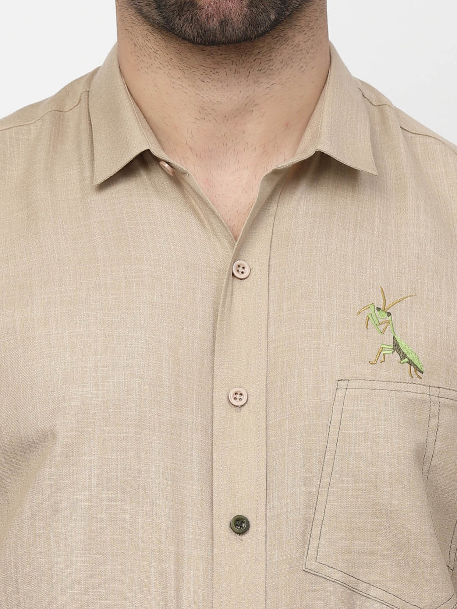 Lela Dark Beige Regular Fit Shirt