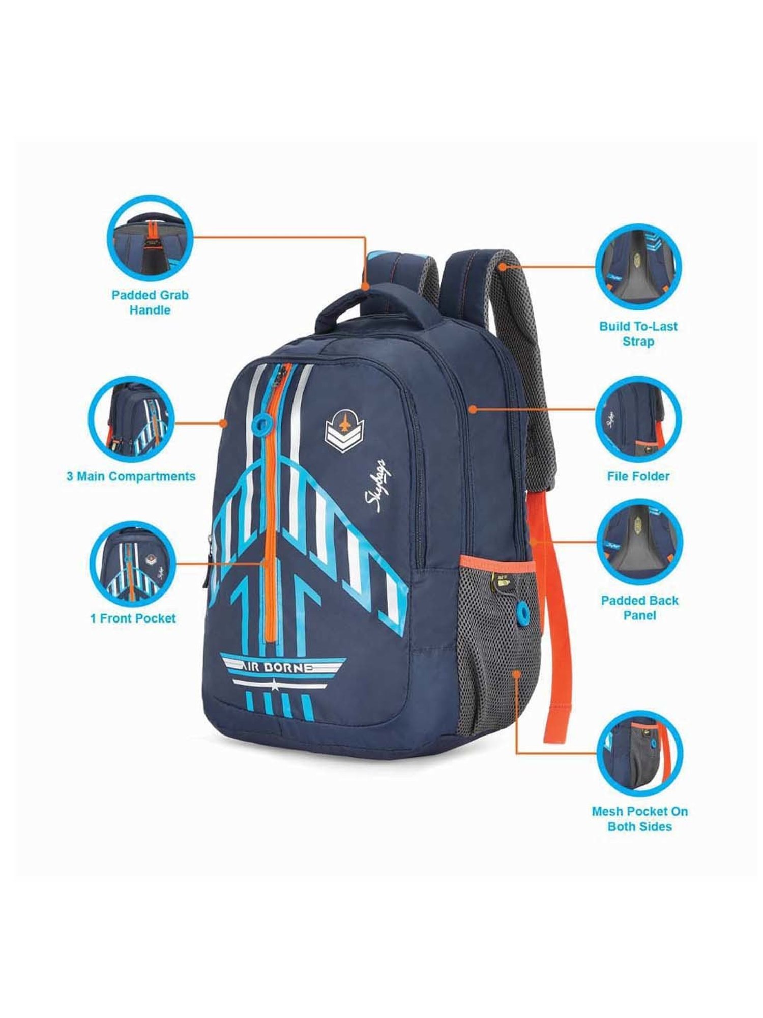Skybags 34 Ltrs Blue Medium Backpack