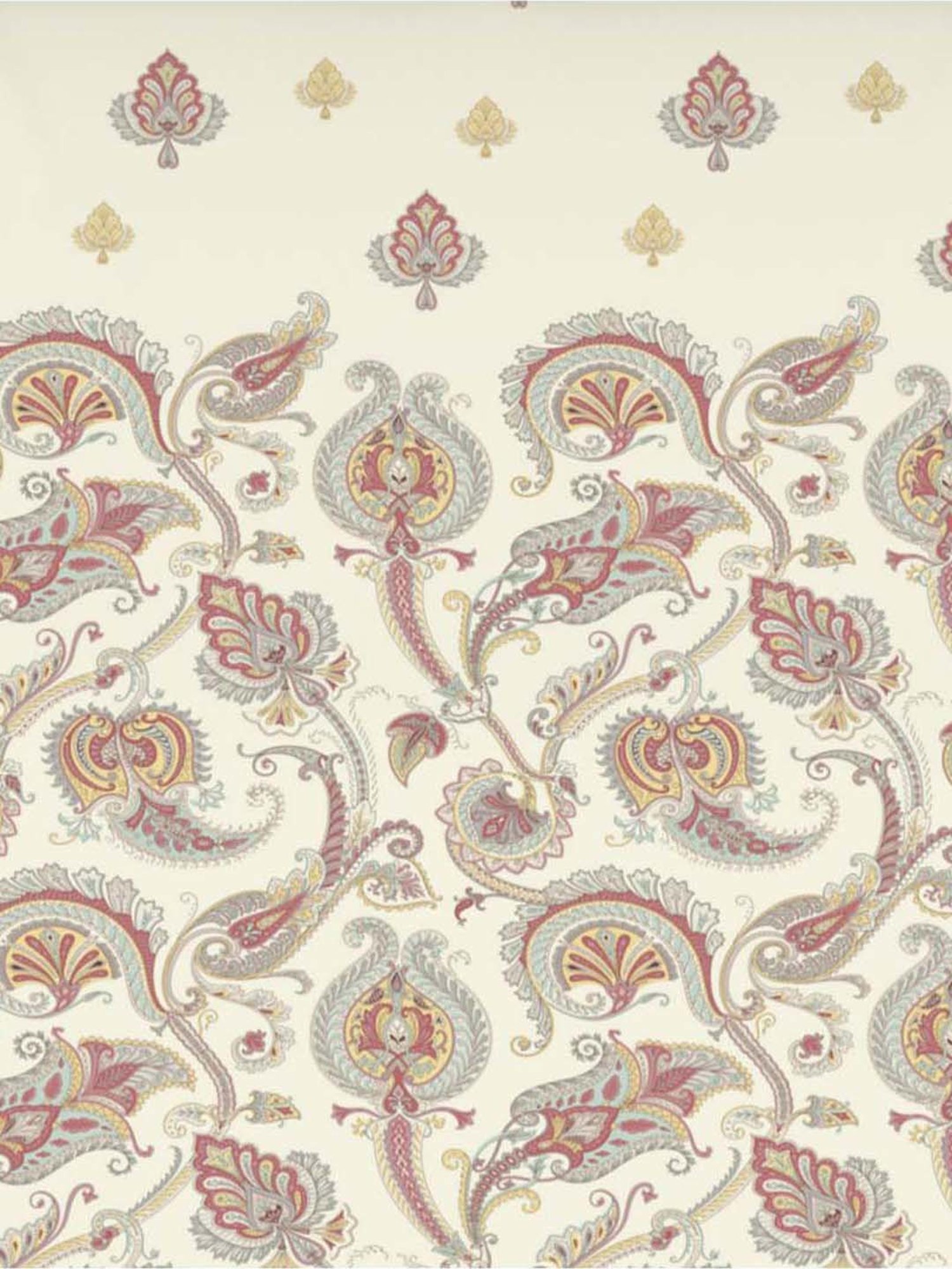 SPACES Bohemia Red & Egret Cotton 144 TC Large King Size Bedsheet With Pillow Covers