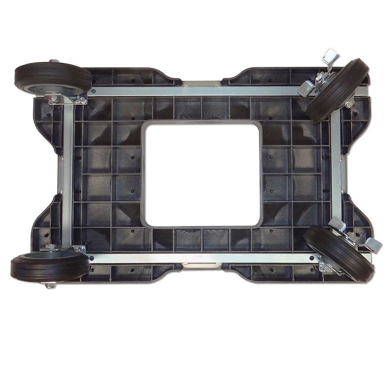 Snap Loc 1,500 lb Capacity All Terrain E Track Push Cart Dolly Black, Heavy Duty 6 in Solid Rubber Swivel Caster Wheels