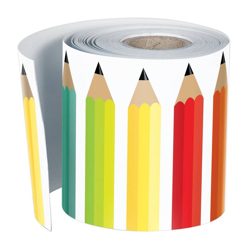 12pk 36ft Schoolgirl Style Pencils Classroom Borders Black White and Stylish Brights - Carson Dellosa