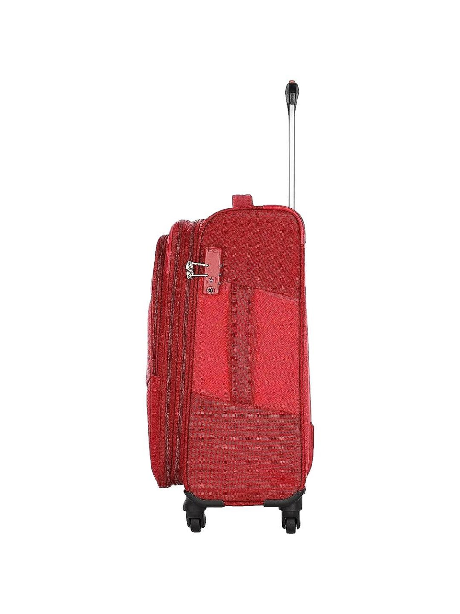 American Tourister Spruce Red Textured Soft Cabin Trolley Bag - 59 cm