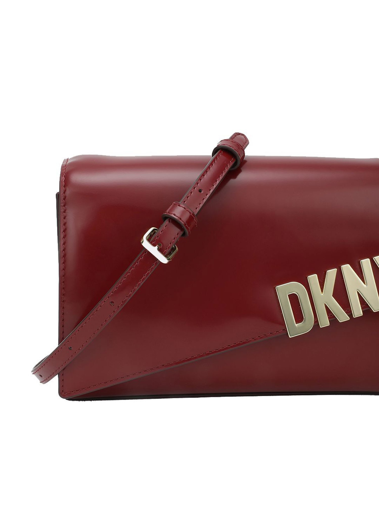 Dkny Red Leather Solid Sling Handbag
