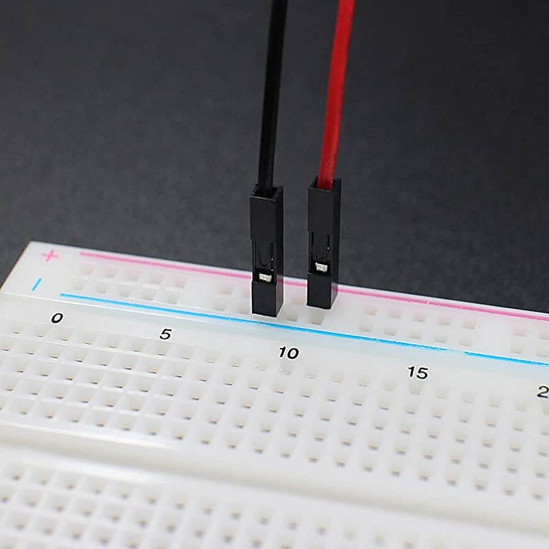 Breadboard Male to Male Jumper Wires Black Red Color for Power Lines 01 Square Head 60Pack 24AWG by Hellotronics MM 15CM Pack of 60