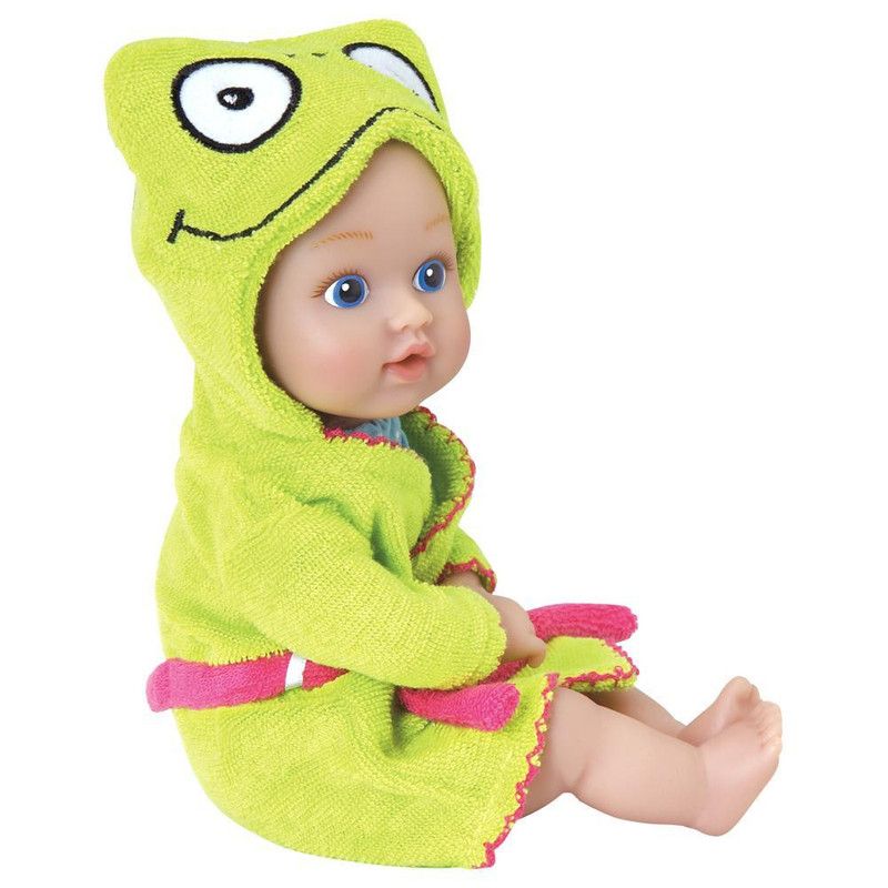 Adora Baby Bath Toy Frog, 8.5 inch Bath Time Baby Tot Doll with QuickDri Body
