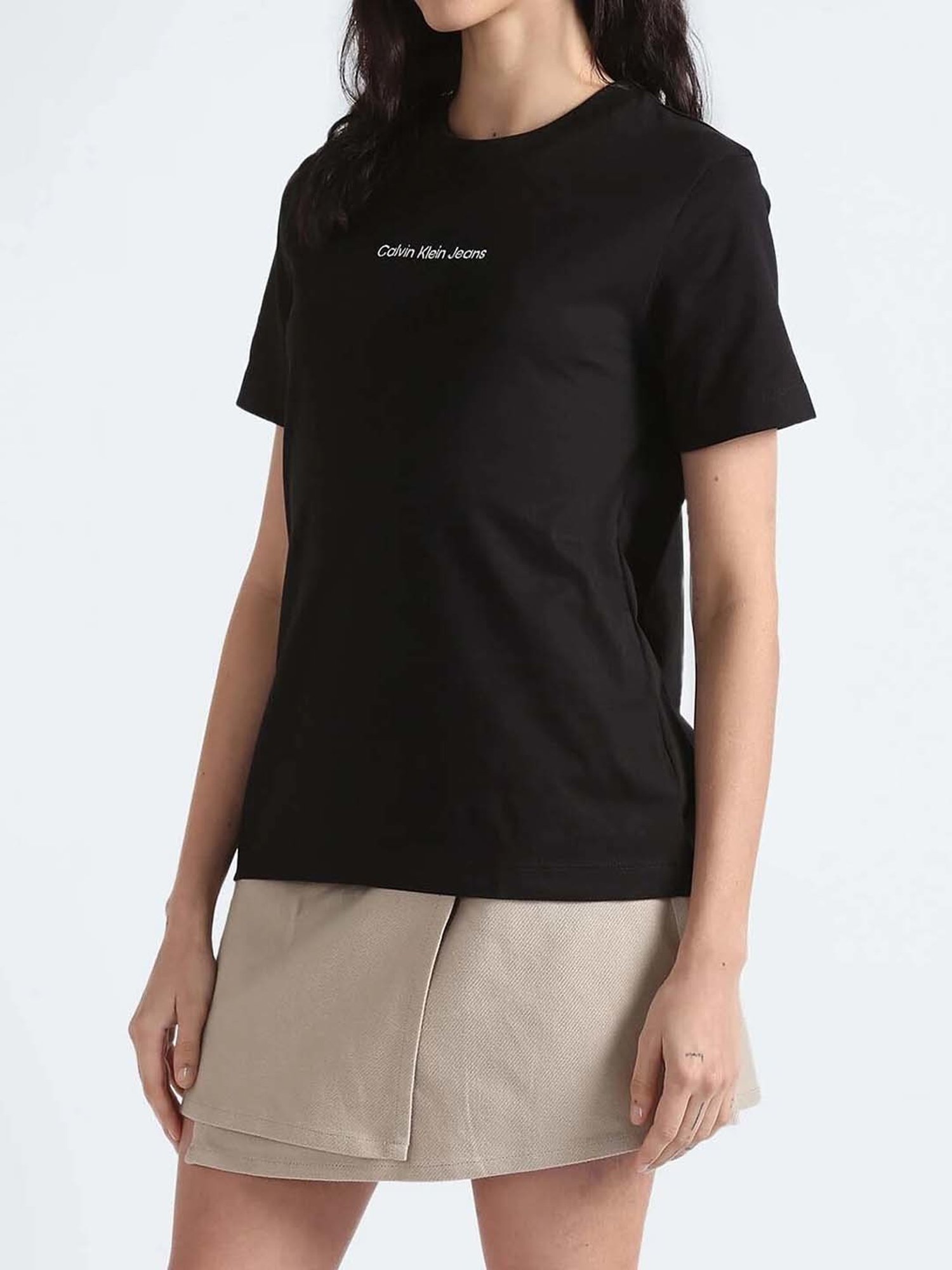 Calvin Klein Black Embroidery Regular Fit T-Shirt