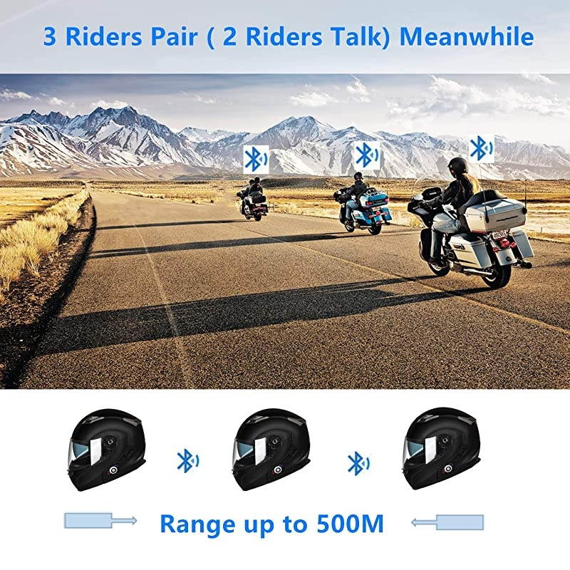 Motorcycle Bluetooth Helmet  BM2S Flip Up Modular Bluetooth Motorcycle Helmet Voice DialHandsFree Call 500M 23 Riders MP3 FMDOT Motorcycle Helmet with Bluetooth 30