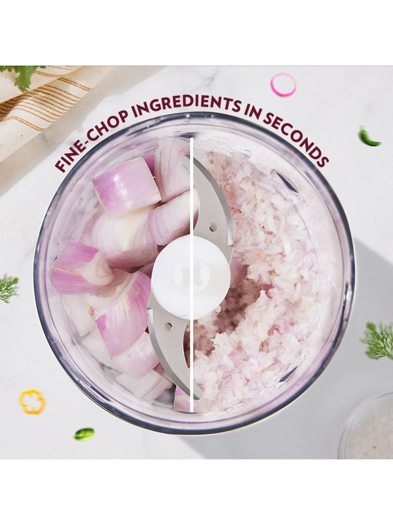 Borosil Chef Delite Electric Chopper 300W plastic bowl with lid (Red)