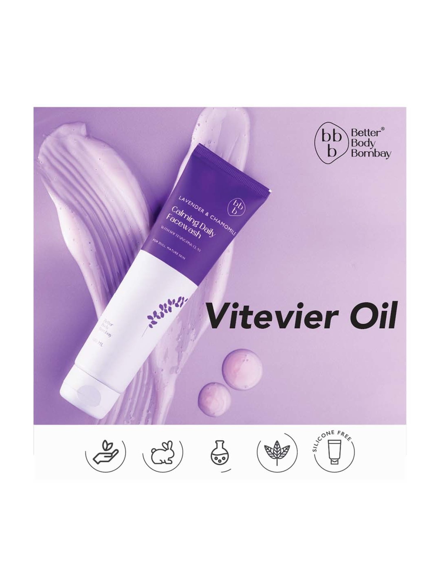 bbb Better Body Bombay Lavender & Chamomile Calming Daily Face Wash - 100 ml