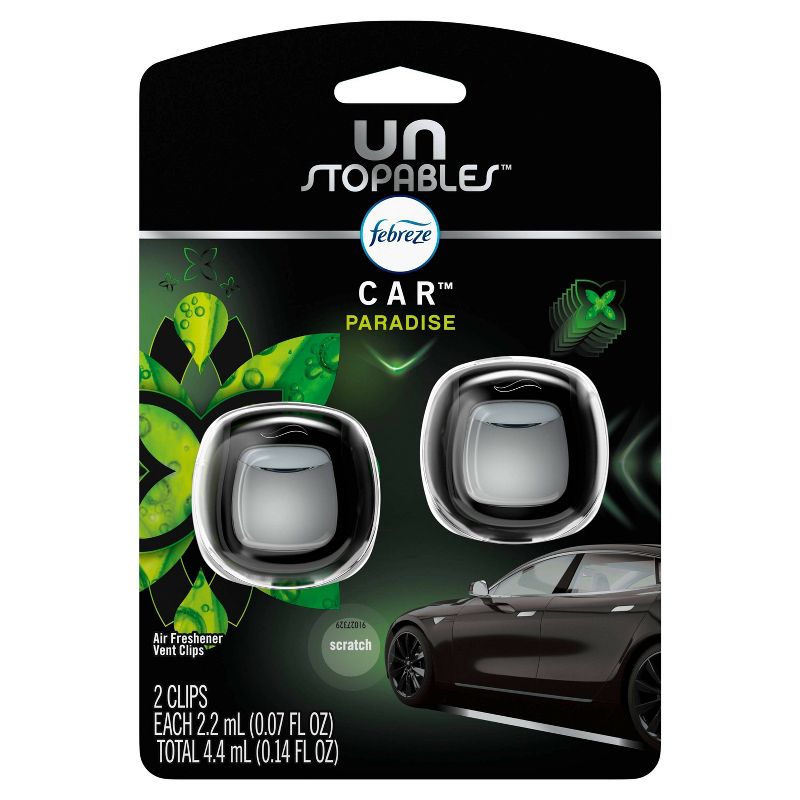 Febreze Unstopables Car Odor-Eliminating Car Freshener Vent Clip Paradise - 06oz/2ct
