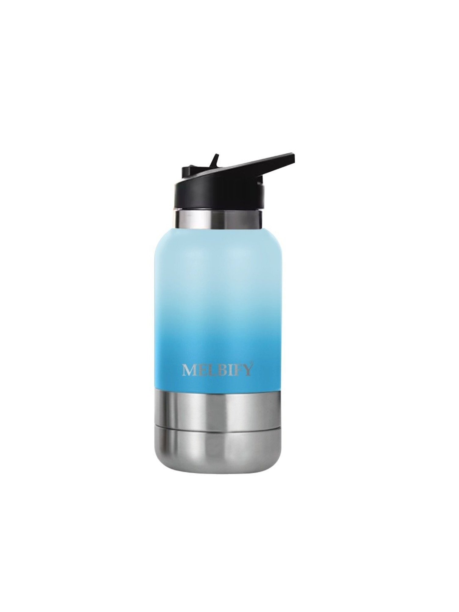 Melbify 2-in-1 Thermos Sipper Blue ThermoSteel Water Bottle (1L)
