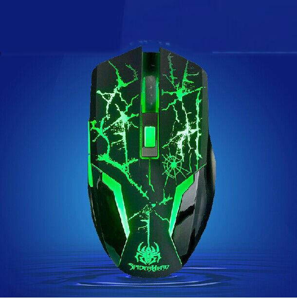 Ajazz 8D 2400DPI The Spider Hero 6 Green Led 6 Buttons Optical Usb Gaming Mouse