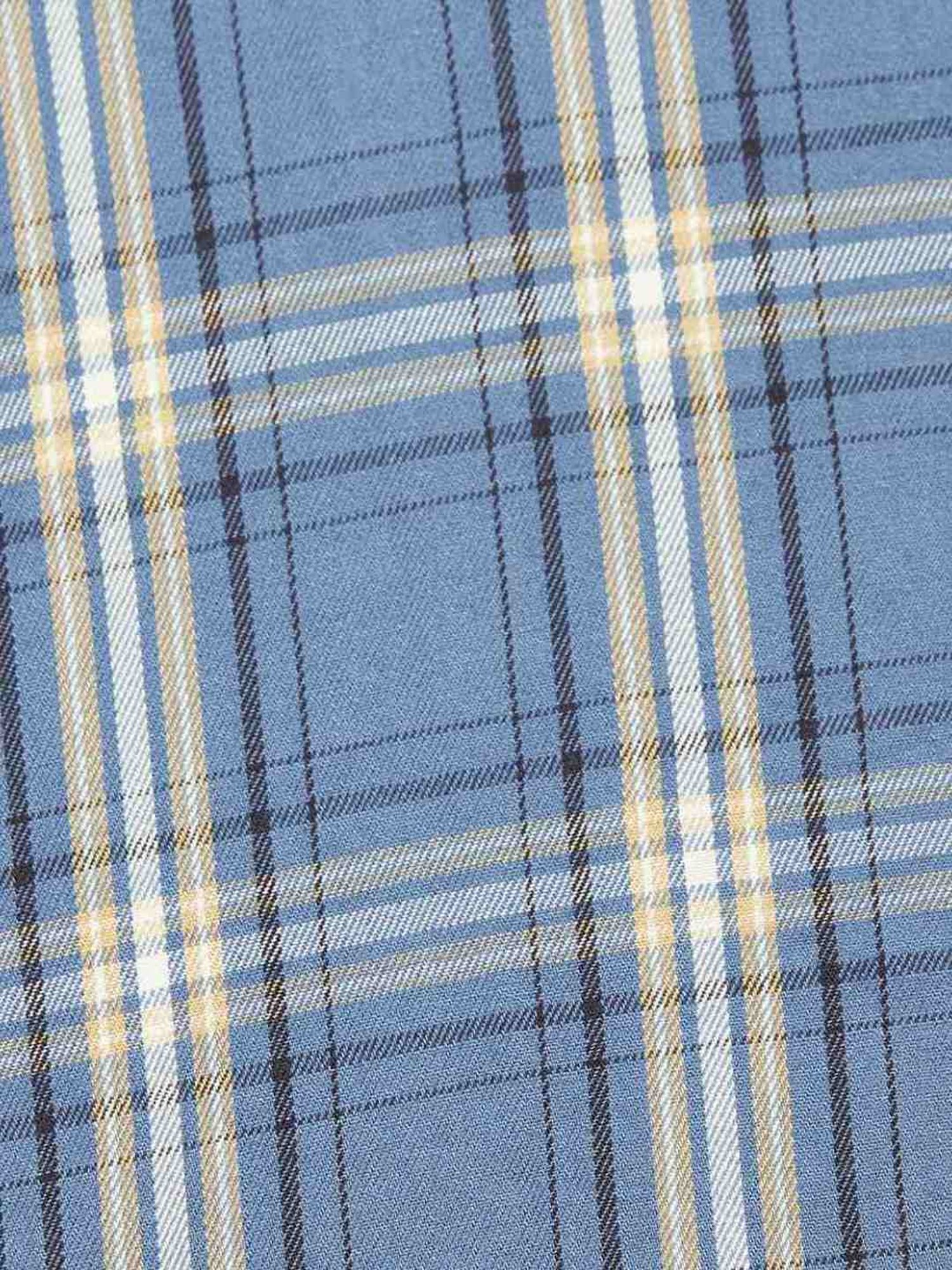 Spykar Blue Cotton Slim Fit Checks Shirt