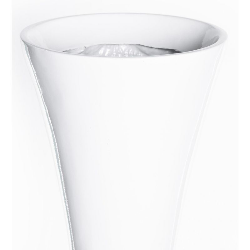 Uniquewise 43 Inch Tall White Modern Fiberglass Narrow Trumpet Floor Vase