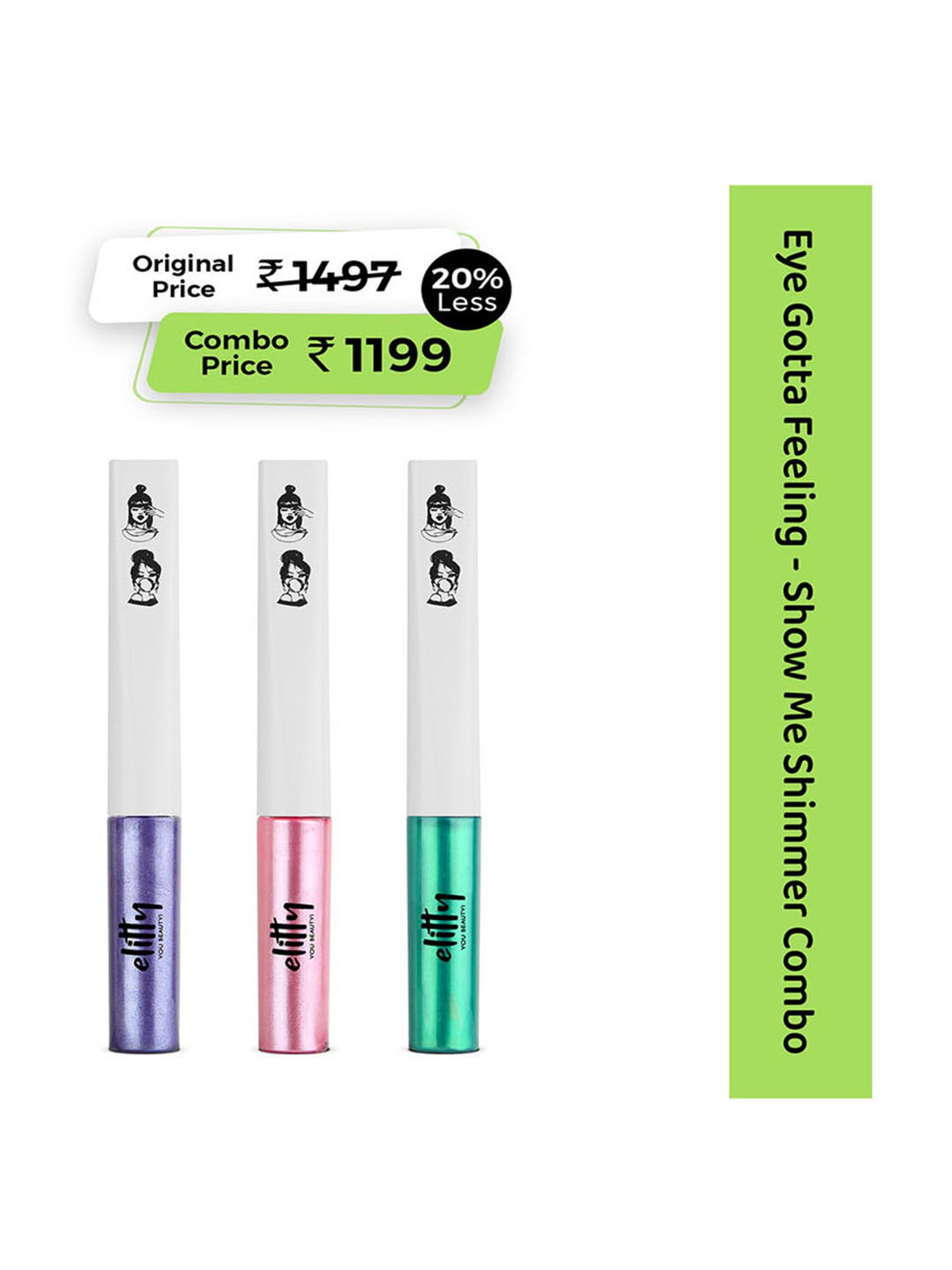 Elitty Eye Gotta Feeling Show Me Shimmer Eyeliner Combo, Pack of 3