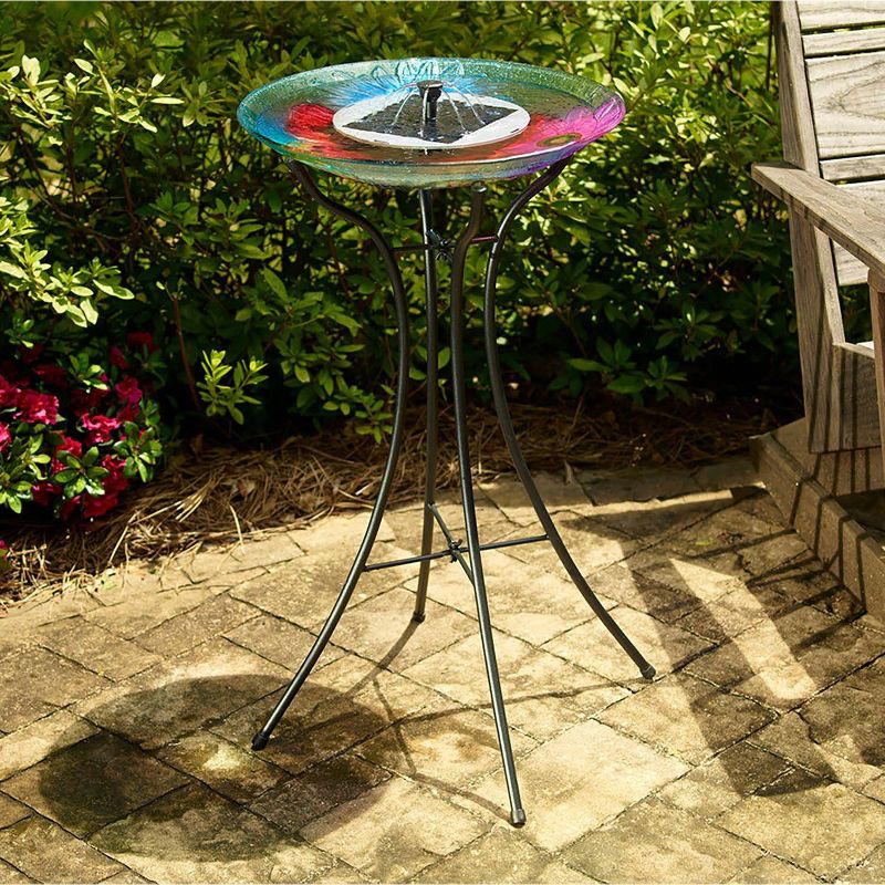 2" H Aquanura Polyresin Solar Birdbath Insert Gray - Smart Living