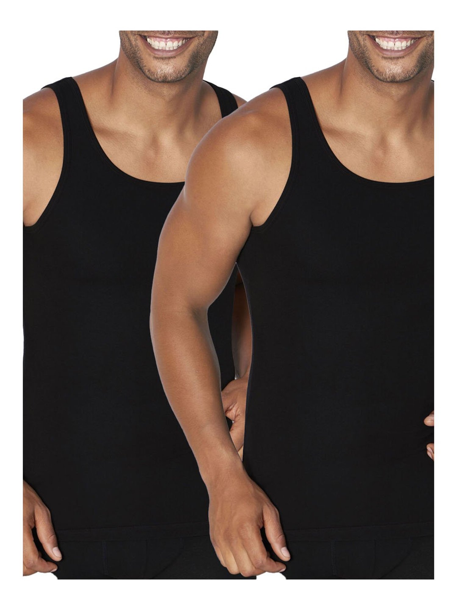Sloggi Black Slim Fit Vest - Pack Of 2