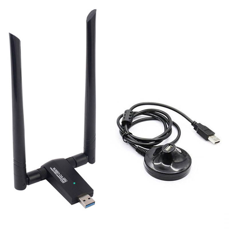 CUUWE USB WiFi Adapter for PC,  1200Mbps Dual Band 2.42GHz/450Mbps 5.8GHz/1200Mbps High Gain 5dBi Antennas USB 3.0 Wireless Network Adapter for Desktop Laptop with Windows 10/8/7/XP/Vista, Mac OS