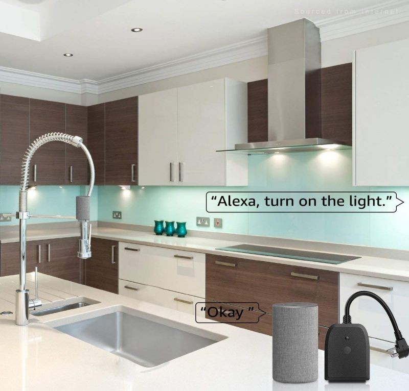 LITEdge Waterproof Smart Plug, 2-in-1 Outdoor WiFi Plug Power Outlet, Compatible with Google Home & Alexa, APP Wireless Remote Control Smart Outlet Socket