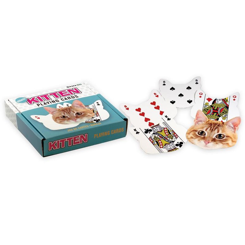 Gamago Kitten-Shaped Playing Cards | 52 Card Deck + 2 Jokers