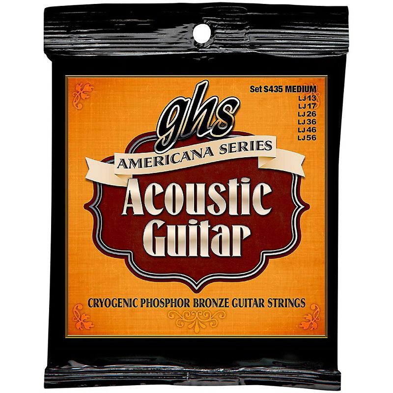 GHS Americana Medium Acoustic Guitar Strings (13-56) - 3 Pack