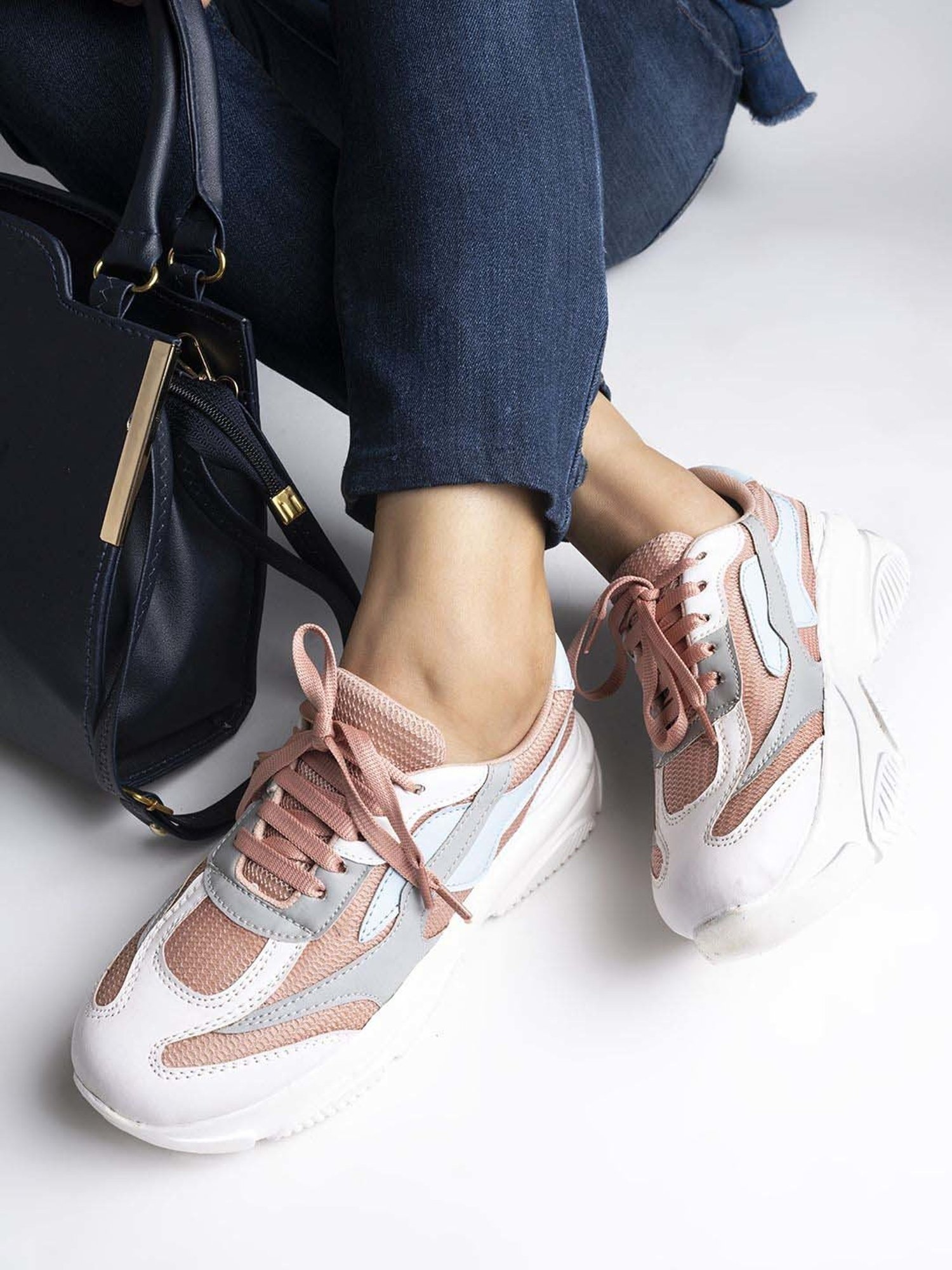 Shoetopia Kids Pink & White Walking Shoes