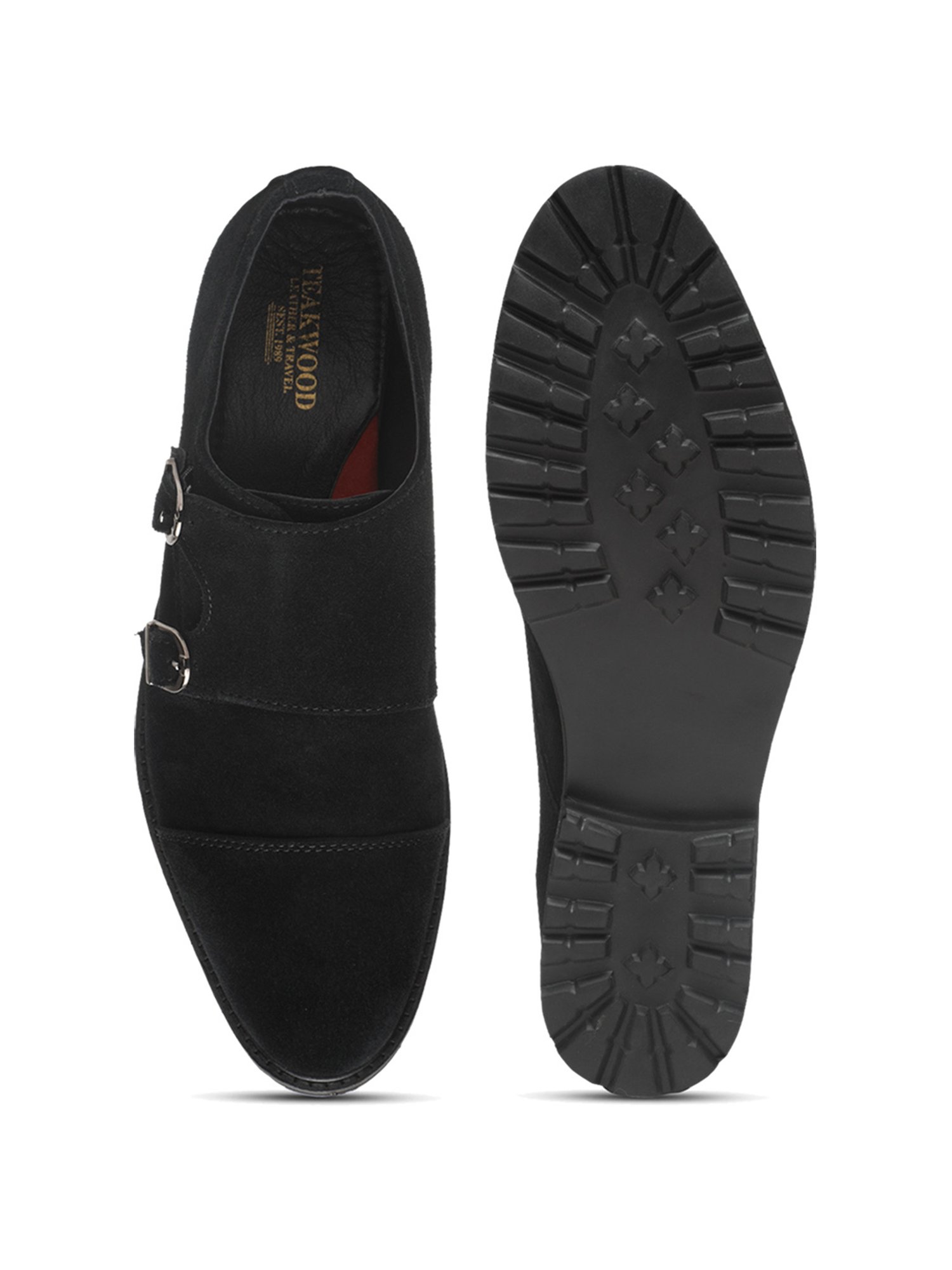 Teakwood Leathers Men's Black Monk Shoes