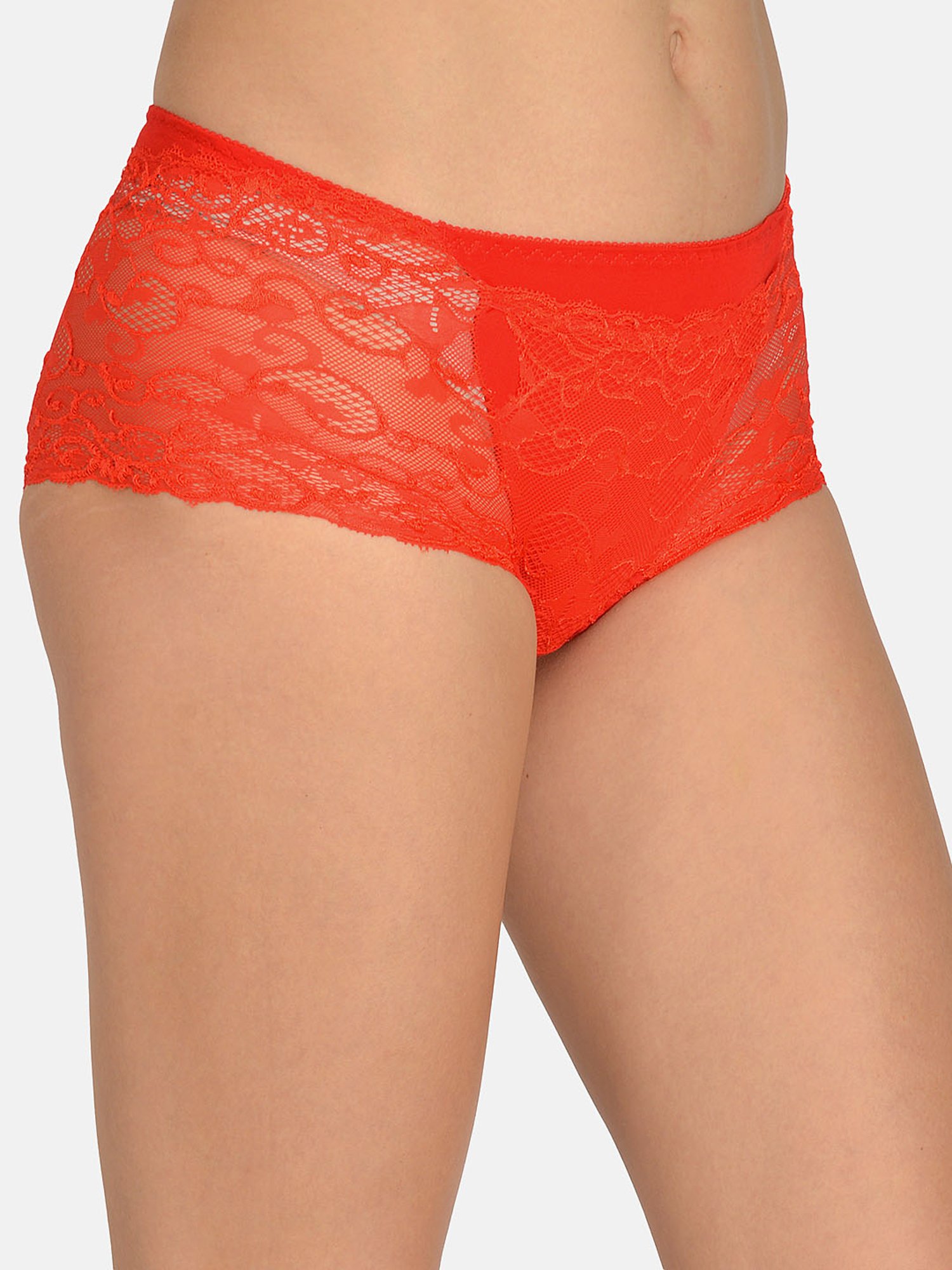 Mod & Shy Red Lace Hipster Panty