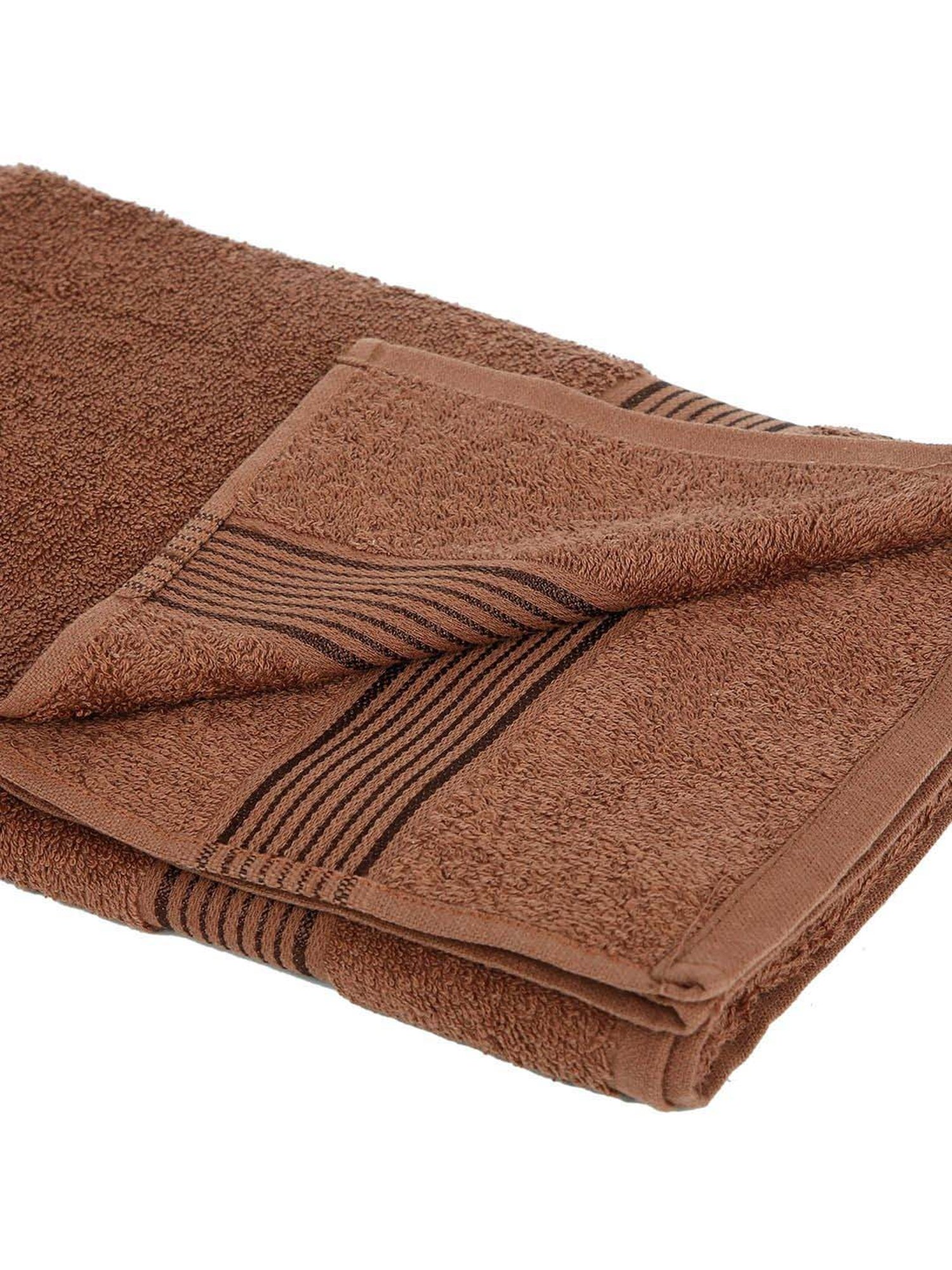 LORENA 100% Cotton Super-Soft Terry Towels -4pc Bath Towel (d`ross) solid-brown