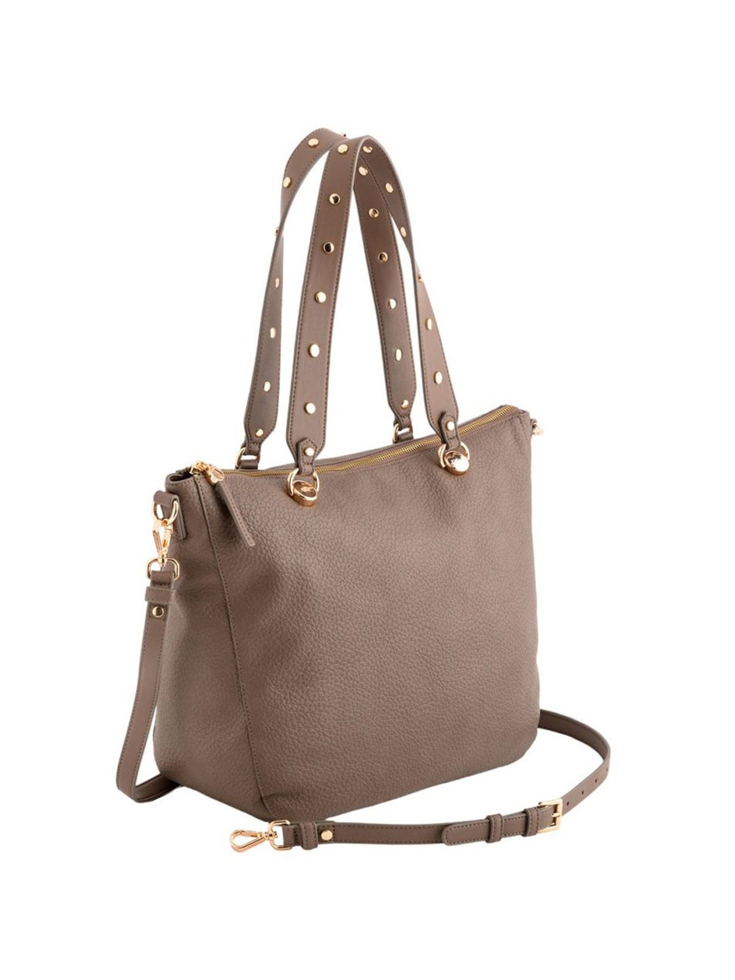 Carpisa Vanda Taupe Faux Leather Solid Shoulder Handbag