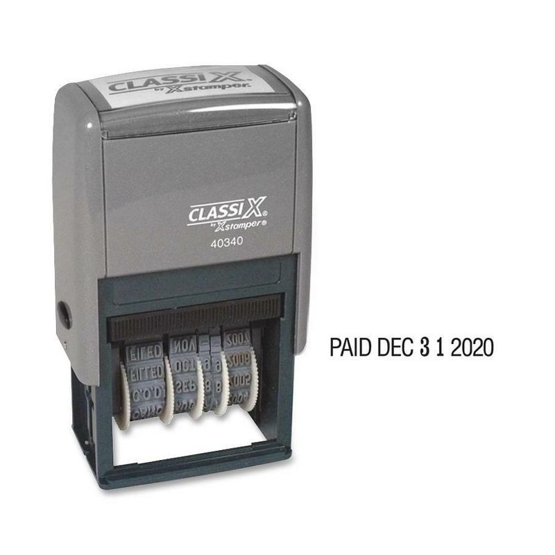 Xstamper Self-Inking Dater 12 Phrase Micro Message 40340